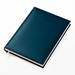 Kalendarz książkowy B5 dzienny, Velour, niebieski