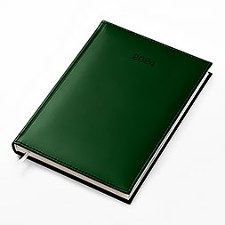Kalendarz książkowy B5 dzienny, Velour, zielony