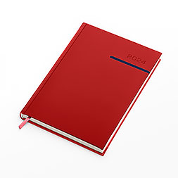 Kalendarz książkowy B5 dzienny, Victoria, czerwono-niebieski