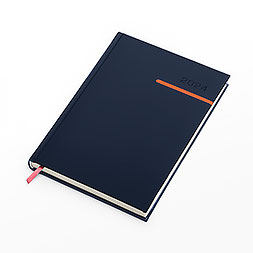 Kalendarz książkowy B5 dzienny, Victoria, granatowo-pomarańczowy