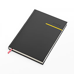 Kalendarz książkowy B5 dzienny, Victoria, szaro-żółty