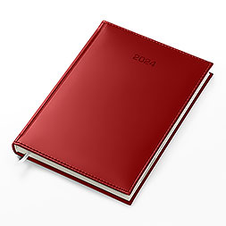 Kalendarz książkowy B5 dzienny, Vivella, czerwony