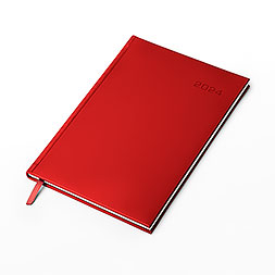 Kalendarz książkowy B5 tygodniowy, Turyn, czerwony