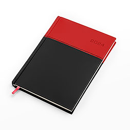 Kalendarz książkowy B5 tygodniowy z notesem, Napoli, czerwono-szary