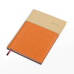 Kalendarz książkowy B5 tygodniowy z notesem, Napoli, kość słoniowa-pomarańczowy