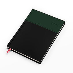 Kalendarz książkowy B5 tygodniowy z notesem, Napoli, zielono-czarny