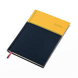 Kalendarz książkowy B5 tygodniowy z notesem, Napoli, żółto-granatowy