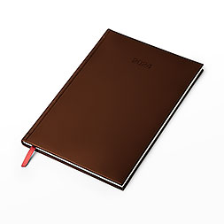 Kalendarz książkowy B5 tygodniowy z notesem, Turyn, brązowy