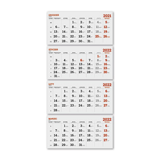 Kalendarze czterodzielne standardowe