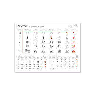 Kalendarze jednodzielne standardowy