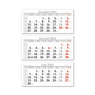 Kalendarze trójdzielne Lux